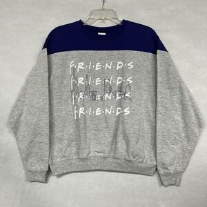 Friends Sweatshirt Women's XS Gray & Navy Classic Cozy Comfy Casual Basic RARE